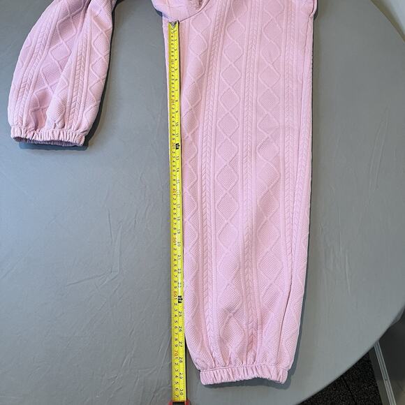 Grayson Threads Jogger Sweat Pant Small Pink Textured Diamond Lounge Womens - Picture 5 of 10